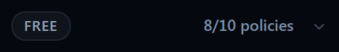 The FREE tier policy count badge in the sidebar